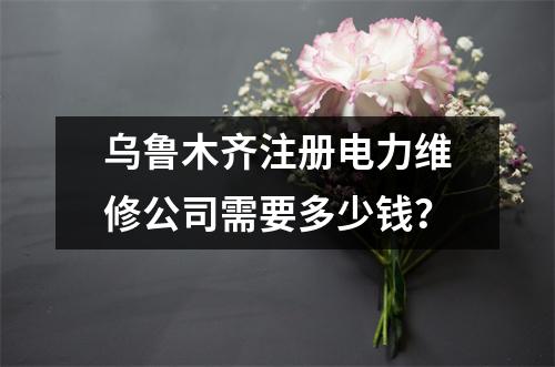 烏魯木齊注冊(cè)電力維修公司需要多少錢(qián)？