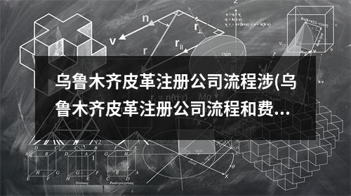 烏魯木齊皮革注冊(cè)公司流程涉(烏魯木齊皮革注冊(cè)公司流程和費(fèi)用標(biāo)準(zhǔn))