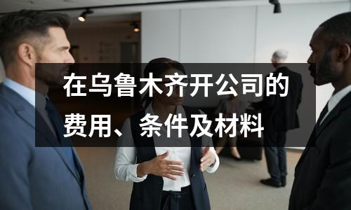 在烏魯木齊開公司的費用、條件及材料