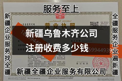 新疆烏魯木齊公司注冊收費多少錢