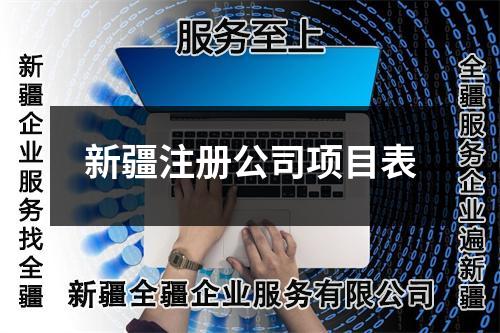 新疆注冊(cè)公司項(xiàng)目表