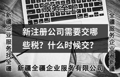 新注冊公司需要交哪些稅？什么時候交？
